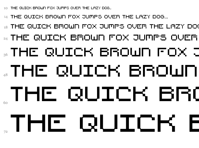 Pixel Countdown font waterfall